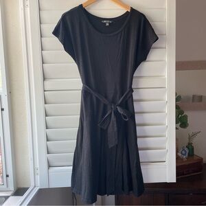 Toad and Co Black Wrap Midi Women's Dress 48% Organic Cotton